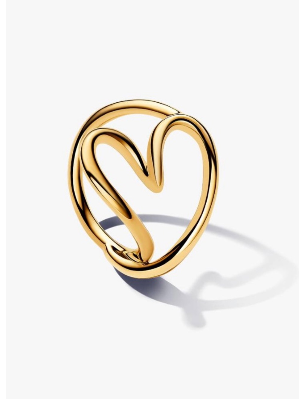 Pandora Gold Heart Loop Statement Ring - Women Jewelry